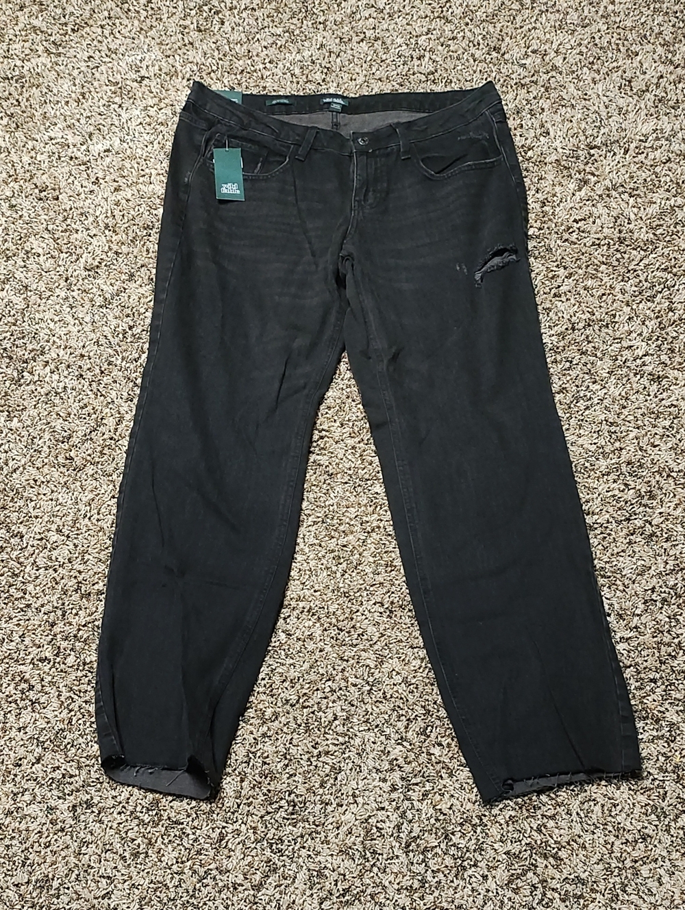 Wild Fable | Black Distressed Straight-Leg Jeans